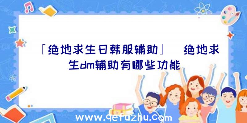 「绝地求生日韩服辅助」|绝地求生dm辅助有哪些功能